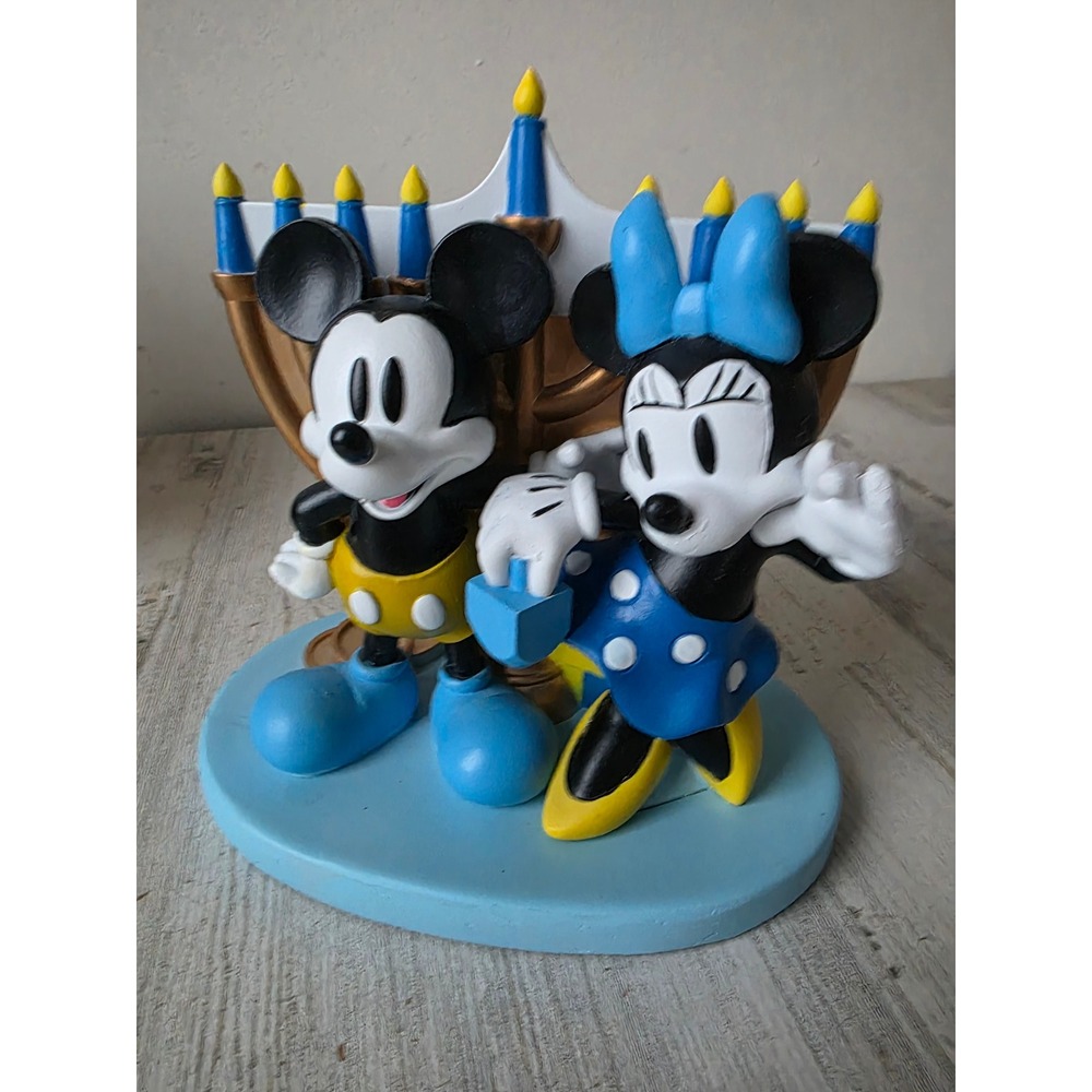 Disney Mickey mouse minnie menorah statue figurine Xmas‎ decor new